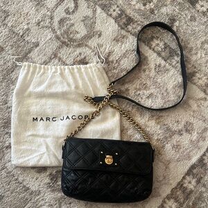 Vintage Marc Jacobs Black Quilted Crossbody with Gold Chain